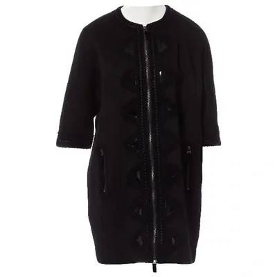 Pre-owned Andrew Gn Wool Coat In Black