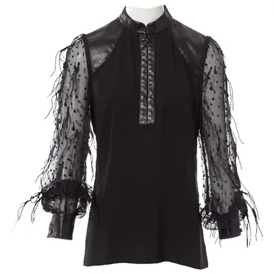 Pre-owned Andrew Gn Silk Blouse In Black