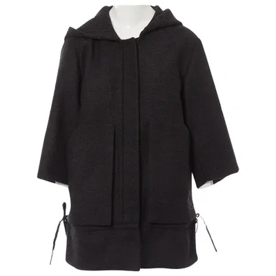 Pre-owned Miu Miu Wool Coat In Anthracite