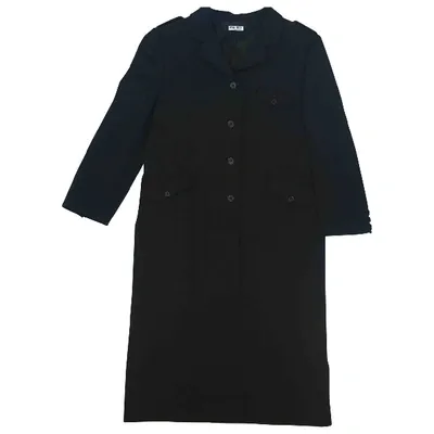 Pre-owned Miu Miu Wool Coat In Black