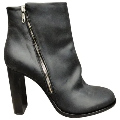 Pre-owned Rag & Bone Leather Ankle Boots In Black