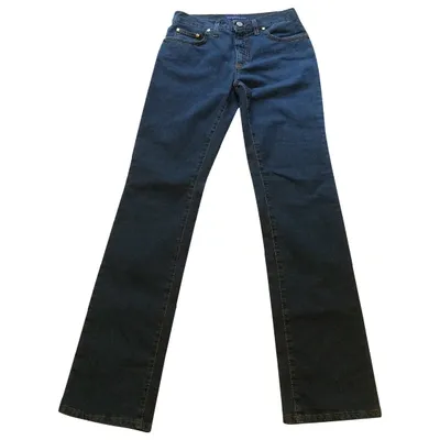 Pre-owned Trussardi Blue Cotton - Elasthane Jeans