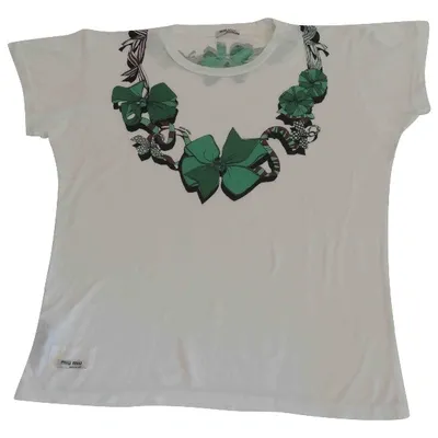 Pre-owned Miu Miu White Cotton Top