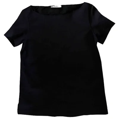 Pre-owned Max Mara Blue Cotton Top