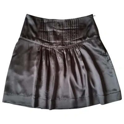 Pre-owned See By Chloé Silk Mini Skirt In Khaki