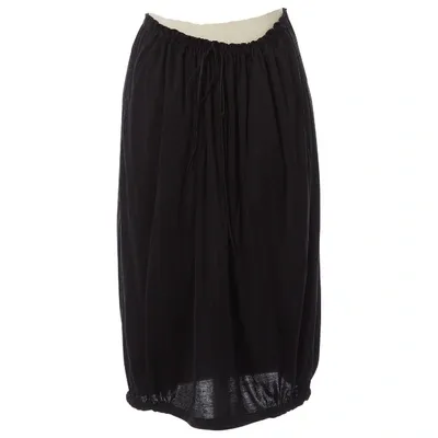 Pre-owned Saint Laurent Silk Mid-length Skirt In Black