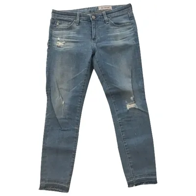 Pre-owned Ag Slim Jeans In Blue