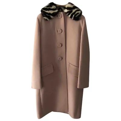 Pre-owned Miu Miu Wool Coat In Pink