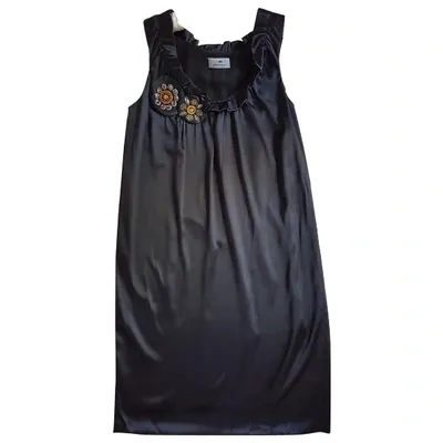 Pre-owned Alberto Biani Silk Mid-length Dress In Black