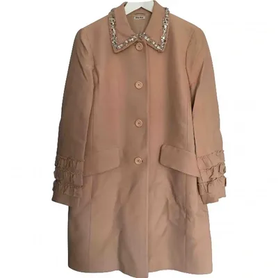 Pre-owned Miu Miu Coat In Pink