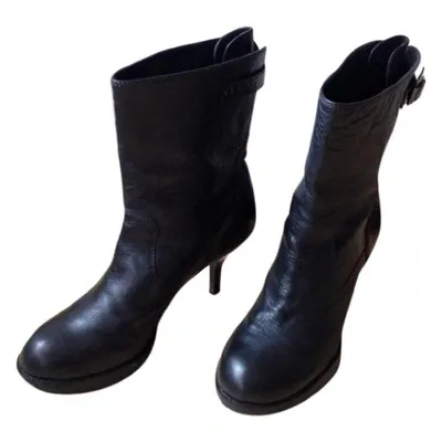 Pre-owned Ash Leather Ankle Boots In Black