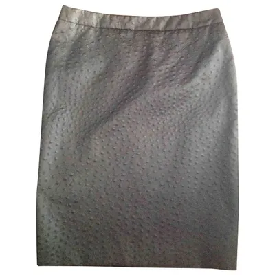 Pre-owned Max Mara Wool Mid-length Skirt In Brown