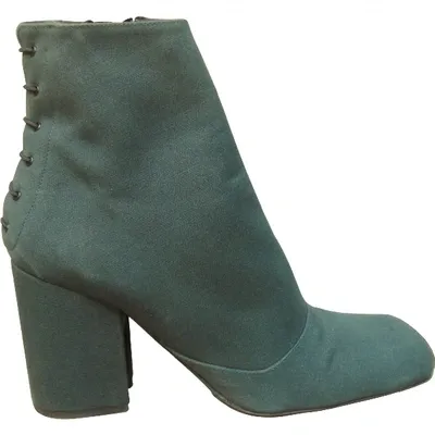 Pre-owned Jil Sander Leather Ankle Boots In Blue