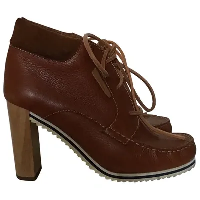 Pre-owned See By Chloé Leather Lace Ups In Brown