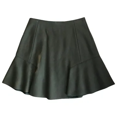 Pre-owned Carven Wool Mid-length Skirt In Khaki