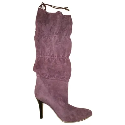 Pre-owned Roberto Cavalli Boots In Purple