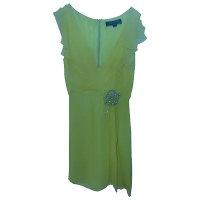 Pre-owned Jenny Packham Silk Mini Dress In Yellow