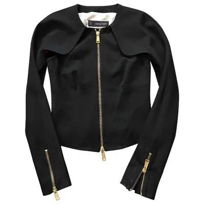 Pre-owned Dsquared2 Wool Biker Jacket In Black