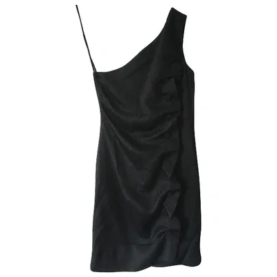 Pre-owned Emporio Armani Wool Mini Dress In Black