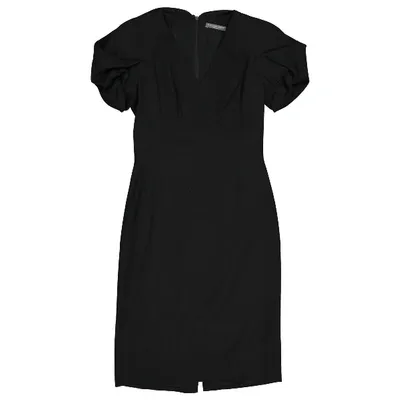 Pre-owned Alexander Mcqueen Wool Mid-length Dress In Black