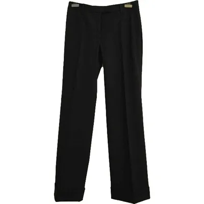 Pre-owned Alberto Biani Wool Large Pants In Black