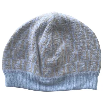 Pre-owned Fendi Cashmere Beanie In Blue