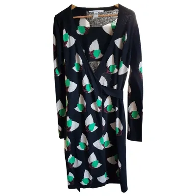 Pre-owned Diane Von Furstenberg Wool Mid-length Dress In Multicolour