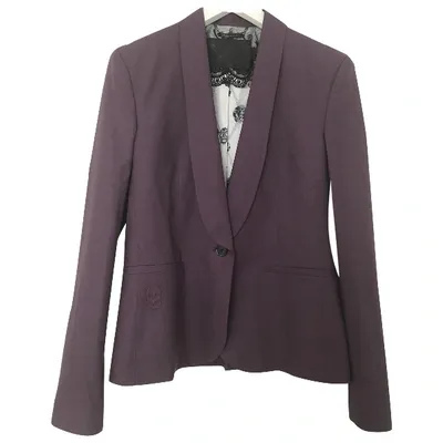 Pre-owned Philipp Plein Wool Blazer In Purple