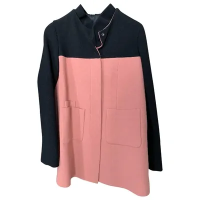 Pre-owned Miu Miu Wool Coat In Multicolour