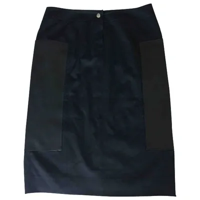 Pre-owned Dior Leather Mid-length Skirt In Black