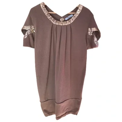 Pre-owned Blumarine Wool Mini Dress In Brown