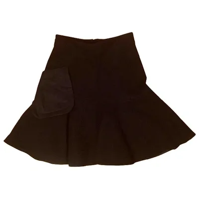 Pre-owned Carven Wool Mid-length Skirt In Black