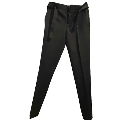 Pre-owned Miu Miu Wool Straight Pants In Black