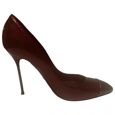 Pre-owned Sergio Rossi Leather Heels In Burgundy