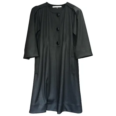 Pre-owned Diane Von Furstenberg Wool Coat In Black