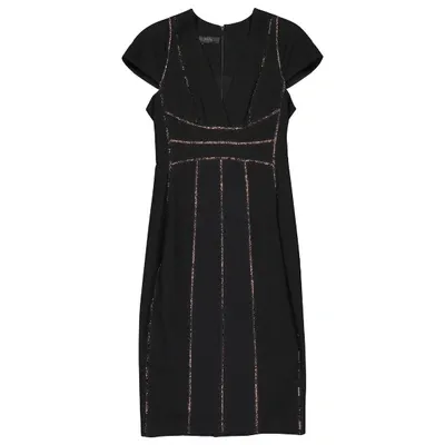 Pre-owned Elie Saab Wool Dress In Black