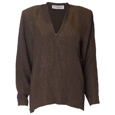 Pre-owned Saint Laurent Silk Blouse In Brown