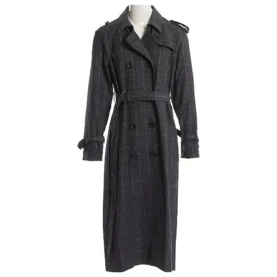 Pre-owned Equipment Wool Trench Coat In Grey