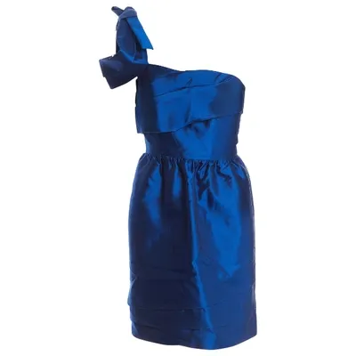 Pre-owned Prabal Gurung Silk Mini Dress In Blue