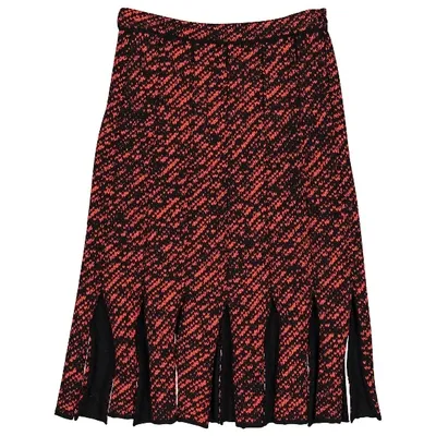 Pre-owned Dior Wool Mini Skirt In Red