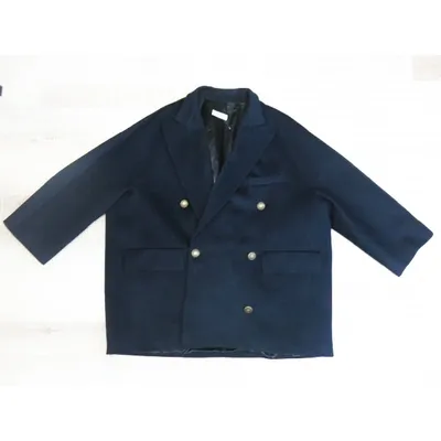 Pre-owned Alberto Biani Coat In Navy