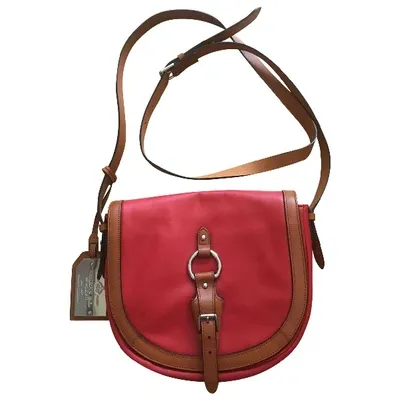 Pre-owned Lauren Ralph Lauren Leather Crossbody Bag In Red