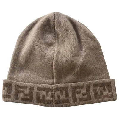 Pre-owned Fendi Cashmere Beanie In Beige