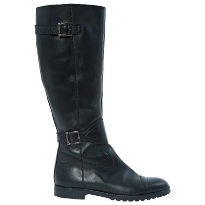 Pre-owned Blumarine Leather Boots In Black