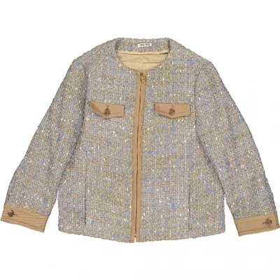 Pre-owned Miu Miu Tweed Jacket In Multicolour