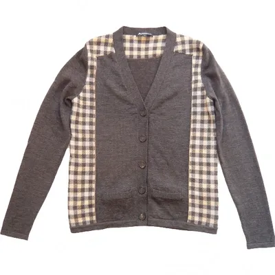 Pre-owned Aquascutum Wool Cardigan In Grey