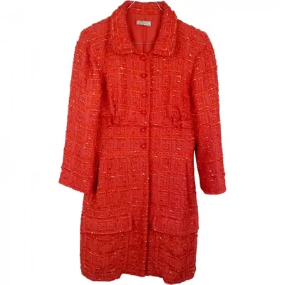 Pre-owned Nina Ricci Silk Coat In Red