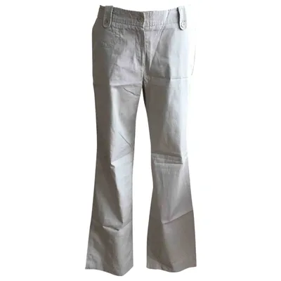 Pre-owned Gerard Darel Straight Pants In Ecru