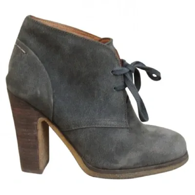 Pre-owned See By Chloé Lace Up Boots In Grey