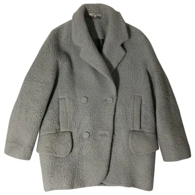 Pre-owned Carven Wool Peacoat In Blue